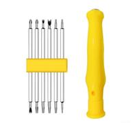 Juego de 6 puntas de destornillador magnéticas a prueba de manipulaciones, cabeza plana hexagonal en Y U, formas de cruz, mango de acero al cromo vanadio, herramientas de mano aisladas para