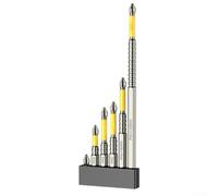 Juego de 6 puntas de destornillador magnéticas Phillips, aleación de acero PH2, antideslizante, vástago hexagonal de 1/4 pulgadas, 25-150 mm con soporte