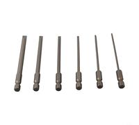 Juego de 6 puntas de destornillador ranuradas de aleación de acero magnético cabeza plana para taladro eléctrico manual conductor neumático muebles mantenimiento del vehículo gris 100 mm longitud Sl2