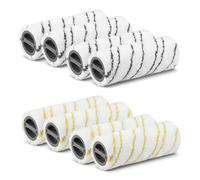 Juego de 6 rodillos de microfibra para limpiador eléctrico de suelos duros Kärcher FC7 FC5 FC3 FC3D EWM2 2.055-007.0/2.055-006.0 (amarillo + gris)