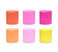 Juego de 6 rollos de cinta crepé de papel, rollo de 10 metros de ancho y 5 cm de ancho, papel crepé, decoración para fiestas, bodas, fiestas de verano, cumpleaños, papel de seda