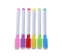 Juego de 6 rotuladores borrables para pizarra blanca con borrador, suministros escolares
