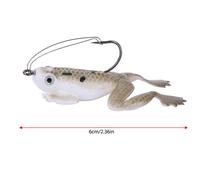 Juego de 6 señuelos de pesca artificiales de plástico suave con forma de rana para exteriores (color