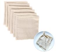 Juego de 6 Servilletas de Lino y Algodón Natural: Decoración de Mesa Con Rayas Finas para Cenas, Cafeterías y Restaurantes