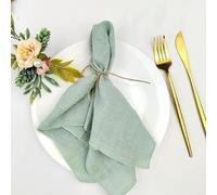 Juego de 6 servilletas de mesa de algodón de gasa de color terracota, servilletas de tela suave para comedor, ecológicas, elegantes, decoración de mesa (verde salvia)