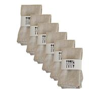 Juego de 6 servilletas de Tela de Lino de algodón Natural,decoración de Mesa de Cocina,Mesa Comedor cafetería Restaurante,40x40cm para Comer familias Bodas cócteles página de Inicio de Navidad(Beige)