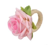 Juego de 6 servilleteros de flores para bodas, banquetes y ocasiones festivas para elevar tu experiencia gastronómica (rosa)