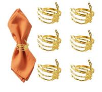 Juego De 6 Servilleteros de Halloween, Servilleteros De Halloween para Decoración, Mano Fantasma, Creativo Esqueleto De Terror, Anillos Servilleta para Cortina De Mesa De Fiesta De Halloween