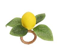 Juego de 6 Servilleteros de Limón, Servilleteros Artificiales de Limón, Hebillas de Servilleteros de Hojas de Vid de Limón, Soporte para Servilleteros de Limón para Decoración de