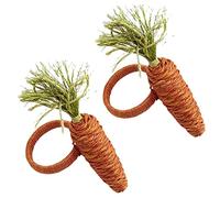 Juego de 6 servilleteros de Pascua, zanahorias, cordel, servilleteros, servilleteros de primavera, hebilla de servilleta, anillo de toalla para cocina, fiesta, comedor, suministros de boda, naranja, 2