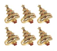 Juego de 6 servilleteros para cenas, bodas, Navidad, decoración de mesa de aleación, 5,6 x 3,4 cm, elegantes accesorios de vajilla