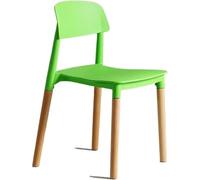 Juego de 6 sillas de comedor, asientos modernos de plástico con patas de madera, sillas de salón sin brazos para restaurante y sala de estar