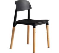 Juego de 6 sillas de comedor, asientos modernos de plástico con patas de madera, sillas de salón sin brazos para restaurante y sala de estar