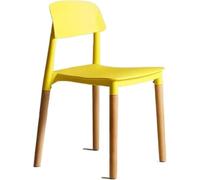 Juego de 6 sillas de comedor, asientos modernos de plástico con patas de madera, sillas de salón sin brazos para restaurante y sala de estar