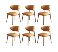 Juego de 6 sillas de comedor de madera con respaldo de piel sintética, alta capacidad de carga, elegantes para restaurante, sala de estar, hotel, dormitorio (negro y gris claro)