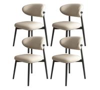 Juego de 6 sillas de comedor de madera con respaldo de piel sintética, alta capacidad de carga, elegantes para restaurante, sala de estar, hotel, dormitorio (negro y gris claro)