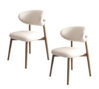 Juego de 6 sillas de comedor de madera con respaldo de piel sintética, alta capacidad de carga, elegantes para restaurante, sala de estar, hotel, dormitorio (negro y gris claro)