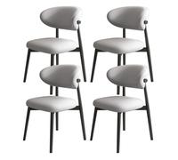 Juego de 6 sillas de comedor de madera con respaldo de piel sintética, alta capacidad de carga, elegantes para restaurante, sala de estar, hotel, dormitorio (negro y gris claro)