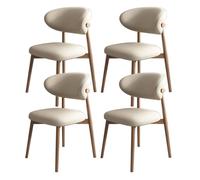 Juego de 6 sillas de comedor de madera con respaldo de piel sintética, alta capacidad de carga, elegantes para restaurante, sala de estar, hotel, dormitorio (negro y gris claro)