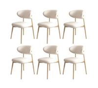 Juego de 6 sillas de comedor de madera con respaldo de piel sintética, alta capacidad de carga, elegantes para restaurante, sala de estar, hotel, dormitorio (negro y gris claro)