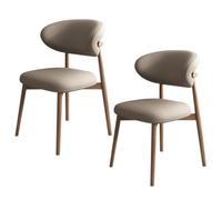 Juego de 6 sillas de comedor de madera con respaldo de piel sintética, alta capacidad de carga, elegantes para restaurante, sala de estar, hotel, dormitorio (negro y gris claro)