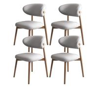 Juego de 6 sillas de comedor de madera con respaldo de piel sintética, alta capacidad de carga, elegantes para restaurante, sala de estar, hotel, dormitorio (negro y gris claro)