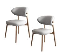 Juego de 6 sillas de comedor de madera con respaldo de piel sintética, alta capacidad de carga, elegantes para restaurante, sala de estar, hotel, dormitorio (negro y gris claro)