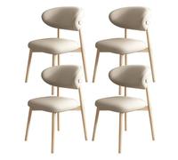 Juego de 6 sillas de comedor de madera con respaldo de piel sintética, alta capacidad de carga, elegantes para restaurante, sala de estar, hotel, dormitorio (negro y gris claro)