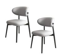 Juego de 6 sillas de comedor de madera con respaldo de piel sintética, alta capacidad de carga, elegantes para restaurante, sala de estar, hotel, dormitorio (negro y gris claro)