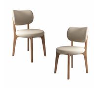 Juego de 6 sillas de comedor modernas, cómodas sillas de cocina con respaldo, tapicería caqui claro para comedor, sala de estar, dormitorio y zona de recepción.