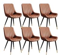 Juego de 6 sillas de comedor para cocina, modernas sillas laterales con funda de piel sintética suave, asiento acolchado y patas de metal, para cocina, sala de estar y salón (patas rojas, ne