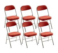 Juego de 6 sillas plegables resistentes con marco de metal que ahorra espacio con asientos de tela acolchados, fáciles de plegar y almacenar, perfectas para el hogar, oficina, comedor, fiestas y