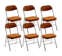 Juego de 6 sillas plegables resistentes, marco de metal que ahorra espacio, asientos de tela acolchados, fáciles de plegar y almacenar, perfectas para el hogar, oficina, comedor, fiestas y eventos