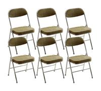 Juego de 6 sillas plegables resistentes, marco de metal que ahorra espacio, asientos de tela acolchados, fáciles de plegar y almacenar, perfectas para el hogar, oficina, comedor, fiestas y eventos