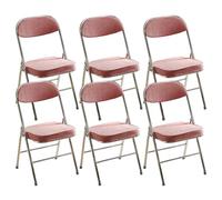 Juego de 6 sillas plegables resistentes, marco de metal que ahorra espacio, asientos de tela acolchados, fáciles de plegar y almacenar, perfectas para el hogar, oficina, comedor, fiestas y eventos