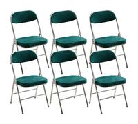 Juego de 6 sillas plegables resistentes, marco de metal que ahorra espacio, asientos de tela acolchados, fáciles de plegar y almacenar, perfectas para el hogar, oficina, comedor, fiestas y eventos