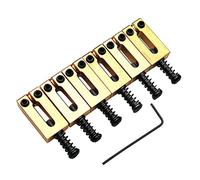 Juego de 6 sillines de latón macizo para puente de guitarra, repuesto de 10,5 mm de distancia entre cuerdas con tornillos y kits de llaves