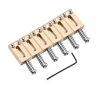 Juego de 6 sillines de latón macizo para puente de guitarra, repuesto de 10,5 mm de distancia entre cuerdas con tornillos y kits de llaves