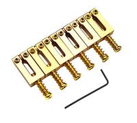 Juego de 6 sillines de latón macizo para puente de guitarra, repuesto de 10,5 mm de distancia entre cuerdas con tornillos y kits de llaves