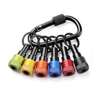 Juego de 6 soportes antideslizantes para brocas de 1/4, diseño de cambio rápido para tuercas, destornillador y brocas, incluye práctico mosquetón