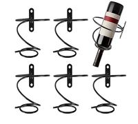 Juego de 6 soportes de metal para botellas de vino, estantes de exhibición de vino tinto rústico perfecto para decoración del hogar, bar y cocina