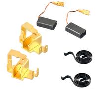 Juego de 6 soportes de resorte de cepillo de carbono para amoladora angular Bosch GWS6-100, piezas de repuesto de metal con cepillos de 5 x 8 mm, dorado y negro