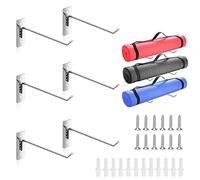 Juego de 6 soportes para esterillas de yoga, soporte de pared, accesorios de gimnasio en casa para colgar rodillos de espuma y bandas de resistencia en clase de fitness o gimnasio en casa