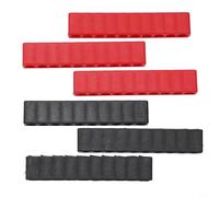 Juego de 6 soportes para puntas de destornillador, estante de almacenamiento de plástico de 10 agujeros para brocas hexagonales de 10 cm, organizador con soportes negros y rojos para organización de