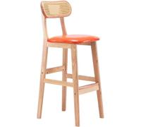 Juego de 6 taburetes de bar altos modernos con respaldo, 81,3 cm de alto, capacidad de 150 kg, ideal para el hogar, bar o mostrador, color naranja, altura del asiento 52 cm