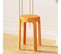 Juego de 6 taburetes de plástico apilables portátiles de 45,7 cm de alto, redondos, sin respaldo, asientos flexibles para el hogar, oficina, escuela, bar, uso en interiores y exteriores