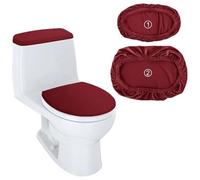 Juego de 6 tapas for tanque inodoro, 3 pares, elásticas, duraderas, universales, protectoras contra el polvo y cubiertas for for accesorios decoración baño(Wine Red)