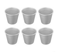 Juego de 6 tazas de aluminio anodizado duro para hornear diseñadas para pudín, moldes de postre, compatibles con tartas, cupcakes, pasteles, quiche, brownies, magdalenas