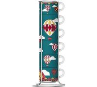 Juego de 6 Tazas de Café Bialetti Winter Wonderland Turquesa Porcelana 80 ml 6 Piezas (6 Unidades) - Marca: Bialetti - EAN: 8006363075145