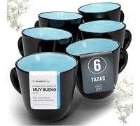 Juego de 6 tazas de café Ibiza - tazas de gres premium, aptas para lavavajillas y microondas, resistentes a los arañazos - Elegante juego de tazas de té y café - Vajilla Pure Living en color